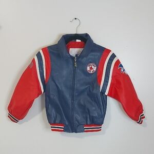 Kids Boston Red Sox Varsity Leather Jacket Size 7